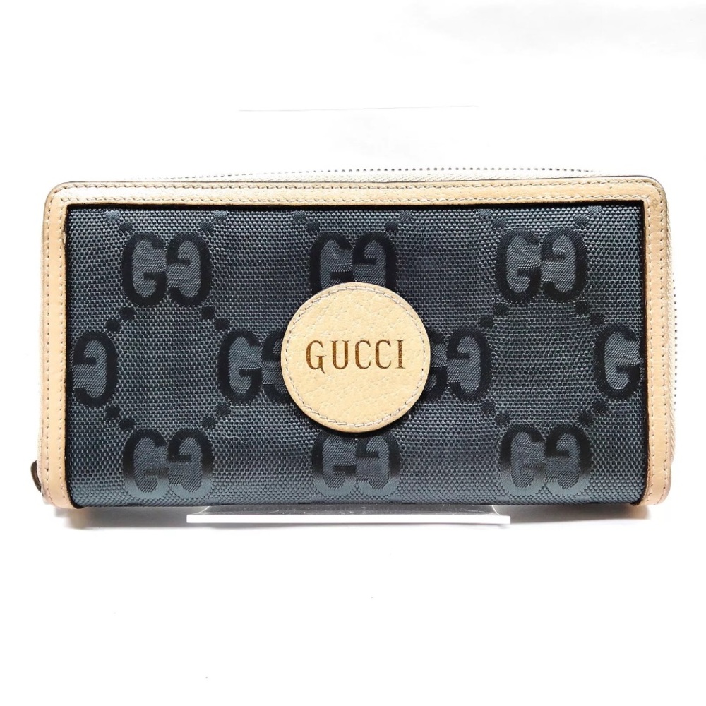 Gucci Off The Grid Gray Nylon and Beige Leather Wallet